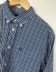 CAMISA FRED PERRY OXFORD Talla Grande 42" Hombre Calce Regular Cuadros Azul - Imagen 1 de 6