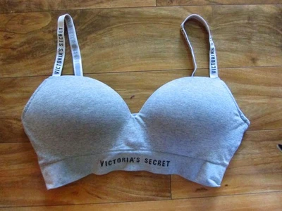 Victoria's Secret Gray Cotton Padded Wire Free Bralette Bra size XL (38D/40C) - Image 1 of 4