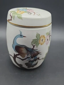 The Shafford Collection Peacock Floral Porcelain Jar W/Lid - Picture 1 of 8