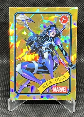 Cabeza de tela Marvel 2025 Topps cromo zafiro #32 primera aparición oro #03/50  Foto 1 de 2
