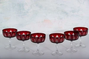 6 Römergläser Sektschale Rubinrot - Bild 1 von 3