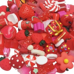 50pcs Lots Mix Assort Christmas Red DIY Flatbacks Resin Flat Back Buttons Scr... - Picture 1 of 4