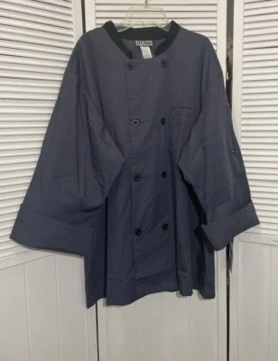 UA Chef Uniforms Mens S Jacket Shirt Double Button Gray Blue NWT 3/4 Sleeve - Image 1 of 4
