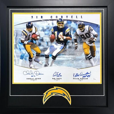 Air Coryell Fouts Joiner Winslow Signed San Diego LA Chargers Framed 16x20 Photo - Image 1 of 4