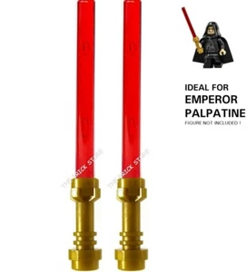 2 X OFFICIAL LEGO - STAR WARS EMPEROR PALPATINE GOLDEN LIGHTSABERS - FAST - NEW - Picture 1 of 1