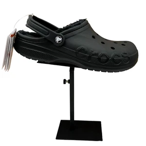 Crocs Mens Baya Lined Clog Size 12 Black Slip-on Faux Fur Fuzzy Warm Comfortable - Picture 1 of 14