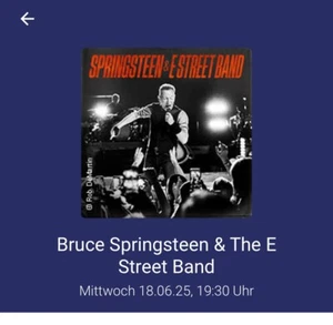Bruce Springsteen Ticket Frankfurt, 18.06.2025 Sitzplatz Block 13 K - Bild 1 von 2