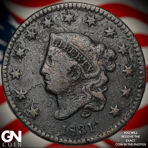 1831 Coronet Head Large Cent  Q8188 Cover