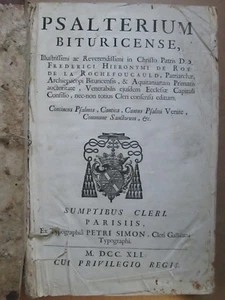 PSEAUTIER à l'usage de BOURGES, 1741. Fort in folio, nombreux cantiques notés. - Picture 1 of 11