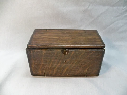 Antique Wooden Singer Sewing Puzzle Box Patent 1889 USA And Contents Cover