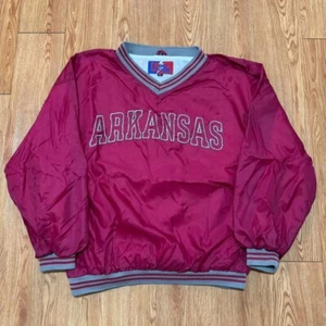 Vintage 90s Pro Player Arkansas Razorbacks Embroidered Windbreaker Size Large - Picture 1 of 7