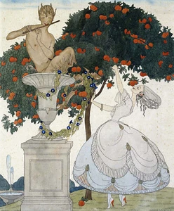 Gerda Wegener "Temptation" hairstyle Green Artwork PAPER or CANVAS Fine Art - Picture 1 of 4