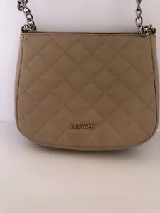 Women’s Nine West Small Quilted Crossbody Purse Beige 8X 6 1/2 X 2 - Picture 1 of 6