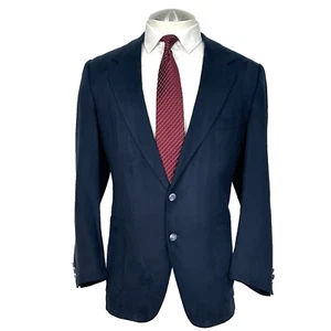 Lanvin Harris & Frank Vintage Feather Suede Blue 2 Button Sport Coat Blazer 46 R - Picture 1 of 10