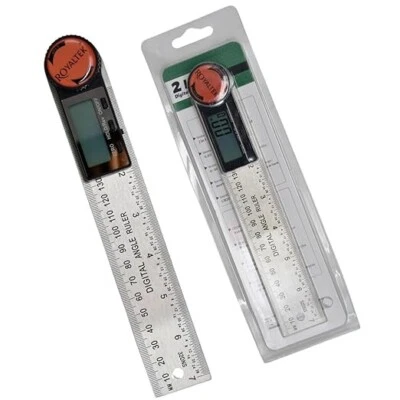 ROYALTEK Digital Angle Finder Ruler Stainless Steel, 0-360° Measurement, 0-200mm, LCD