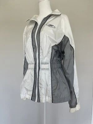 Vintage FILA Women's Large Nylon Jacket White Cinch Waist 90s - Image 1 of 4
