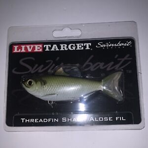 LIVETARGET Threadfin Shad Swimbait, 3-1/2", 1/2 oz, Green/Bronze TFS95MS703