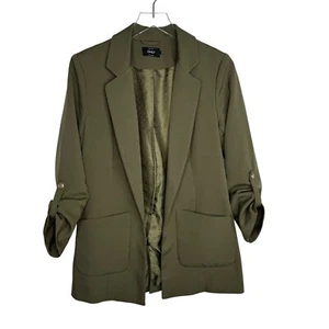 ONLY Olive Green Women's Blazer With Rolled Sleeves & Pockets Size 38 - Picture 1 of 11