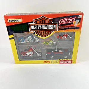 Vintage Matchbox Harley-Davidson Motor Cycles Geschenkset mit Full Color Poster NOS - Bild 1 von 19