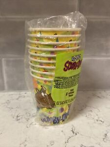 RARE Vintage 1998 Scooby-Doo Birthday Party 8 Paper Cups SEALED Cartoon Network