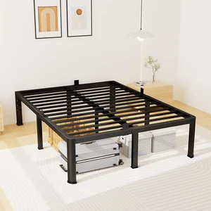 18 Inch King Size Metal Platform Bed Frame with round Corners, Storage Space und - Picture 1 of 9