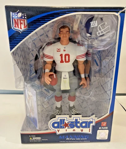 Upper Deck All Star Vinyl Eli Manning NY Giants White Variant NFL Figure w/ Card Cover