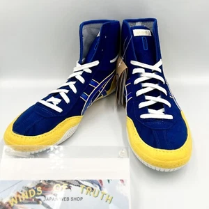 Asics Wrestling Shoes 1083A001 EX-EO special order blue x blue yellow edge New - Picture 1 of 17