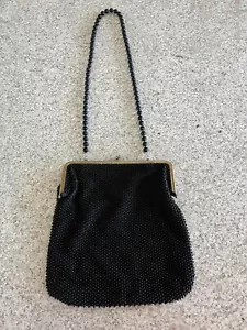 Vintage Round Beaded black evening handbag - Picture 1 of 3