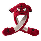 Unisex Cartoon Plush Cute Spidermn Airbag Caps with Long Ear Winter Moveable Hat