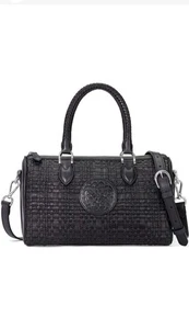 Brighton schwarz Ferrara Vereda geflochtene Leder Umhängetasche Handtasche H37893 $ 495 Neu mit Etikett - Bild 1 von 18