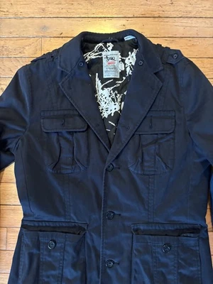 Chaqueta utilitaria negra Y2K Triple Five Soul 555 adulto pequeño botón delantero ¡Bonita! Foto 1 de 4