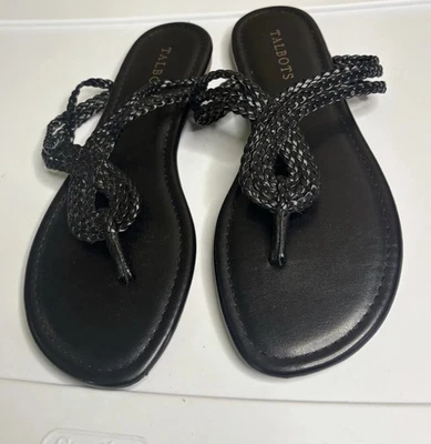 Chanclas Talbots Cece trenzadas negras con ojo de cerradura para mujer talla 8 negras excelente estado Foto 1 de 4