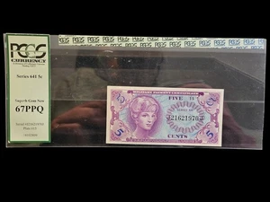 PCGS 67PPQ SERIE 641 5 CENT MILITÄR ZAHLUNGSZERTIFIKAT - Bild 1 von 2