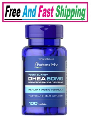 Puritan's Pride DHEA 50Mg Dietary Supplement, Promote Sugar Metabolism 100 Count - Image 1 of 4