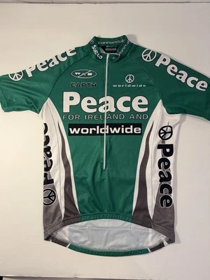Camiseta deportiva de ciclismo Cannondale Saeco Peace For Ireland Worldwide verde para bicicleta mediana Foto 1 de 4