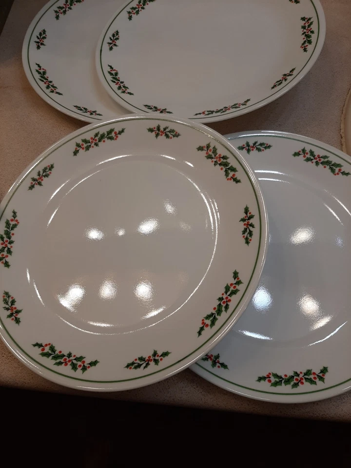 Corelle Winter Holly Dinner Plates (4) Discontinued Pattern - Image 1 of 4