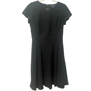 Vestido midi Brooks Brothers entallado y acampanado, talla 6 azul marino manga gorra clásico - Imagen 1 de 8