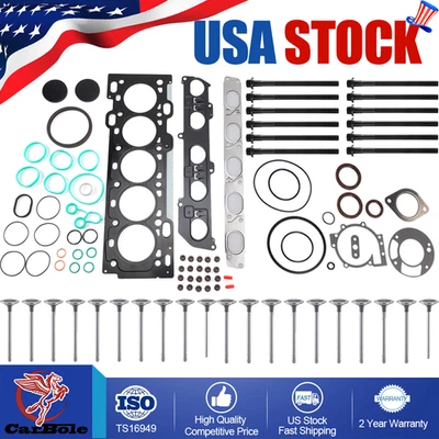 Kit de perno de junta de culata + válvula de admisión y escape para Volvo C30 C70 S70 S40 S60 V70 2,5 L Foto 1 de 4