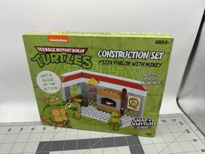 Bloque de construcción Nickelodeon TMNT pizza salón con broche de presión y interruptor Mikey 80 piezas Foto 1 de 4