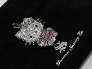 KIMORA LEE SIMMONS HELLO KITTY 18K GOLD DIAMANT SAPHIR ONYX HALSKETTE ANHÄNGER - Bild 1 von 10