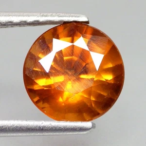3.50 Cts HILARIOUS FIRE ROUND CUT (8 x 8 mm) 100%NATURAL YELLOWISH ORANGE ZIRCON - Picture 1 of 7