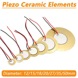 Piezo Elements Sounder Sensor Trigger Drum Disc Transducer 12/15/18/20/27/-50mm - Picture 1 of 18