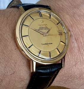 1966, 34.5mm OMEGA CONSTELLATION 18K SOLID GOLD AUTOMATIC CAL 561, RUNS +5Sec/D - Picture 1 of 13