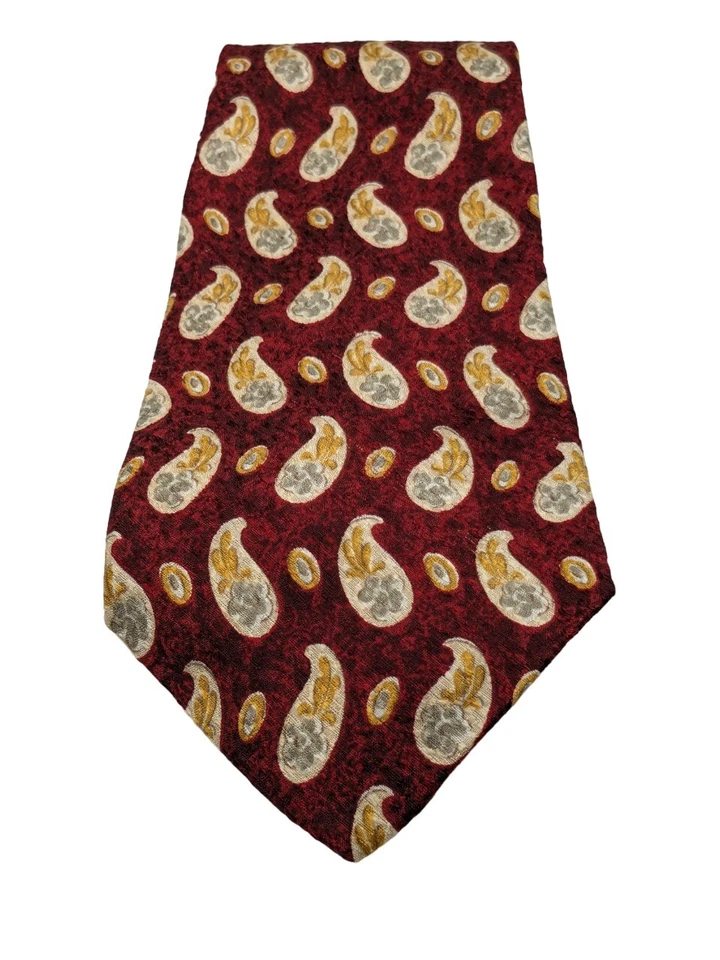 Corbata para hombre Jason Roberts 100 % seda vintage estampado cachemir rojo multicolor Foto 1 de 4