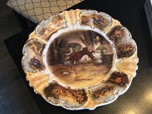 SUPER RARE -VOLKSTEDT-porcelain-GERMAN-hand decorated plate!!! VERY COOL - Picture 1 of 12