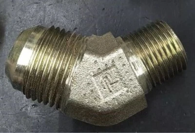 (5) PARKER 12-8 VTX-S HYDRAULIC FITTING 45° ELBOW MALE TO MALE NIP [H] - Image 1 of 4