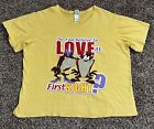 Looney Tunes Tazmanian Devil Love First Site Womens 3XL 22/24W Graphic Shirt Y2K
