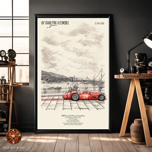 Stirling Moss Art Print Monaco GP Formula Racing Poster Maserati Wall Art Gift - Picture 1 of 18