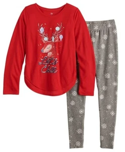 SO Red Reindeer Let's Chill girl 16 3-PC pjs pajamas set top pants socks NWT $34 - Picture 1 of 2