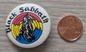 Vintage Original 1980’s Black Sabbath Pin Heavy Metal, Ozzy, Colored Background  - Picture 1 of 2
